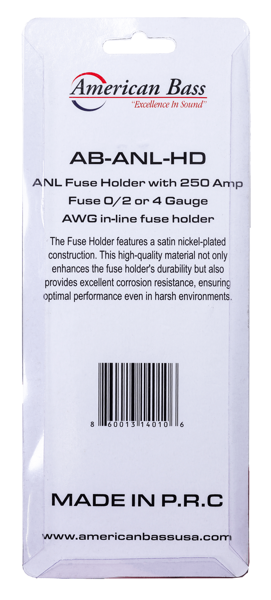 ANL Fuse Holder with 250 Amp Fuse (0/2 or 4 Gauge) - American Bass Audio