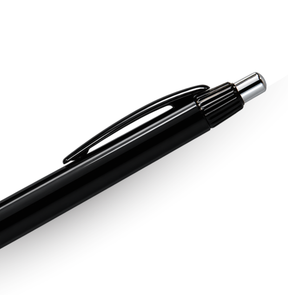 A close-up of the American Bass Audio Cubano Pen - Black & Silver, a retractable ballpoint with a sleek clip, photographed on a white background—ideal as dealer swag or a standout trade show giveaway.