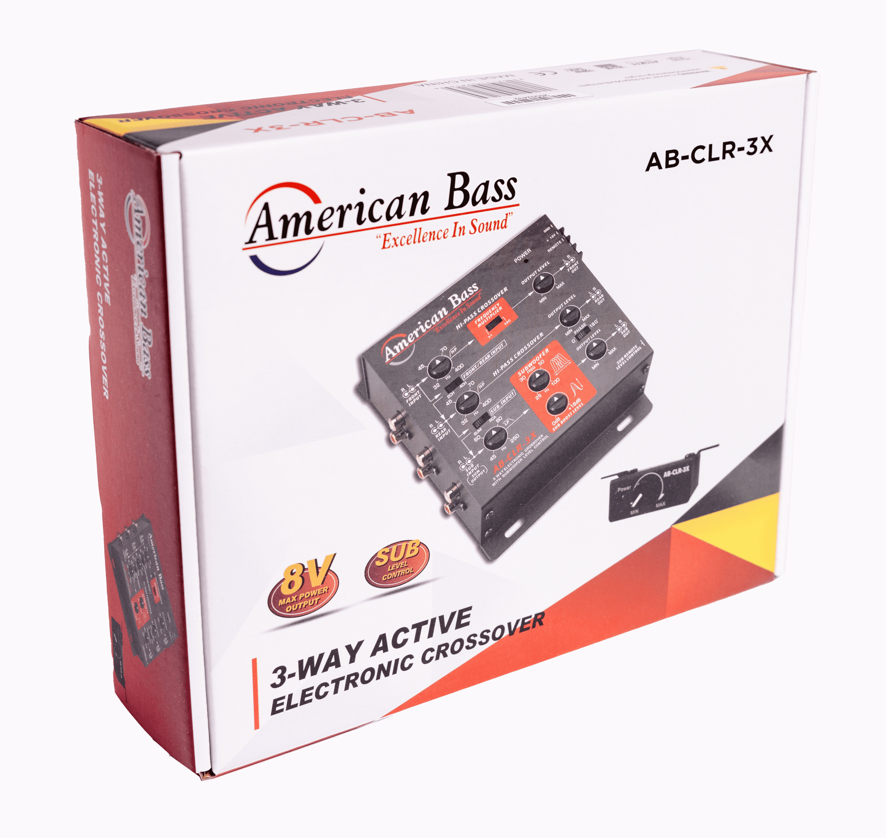 AB - CLR - 3X 3 - Way Active Electronic Crossover with Subwoofer Level Control - American Bass Audio