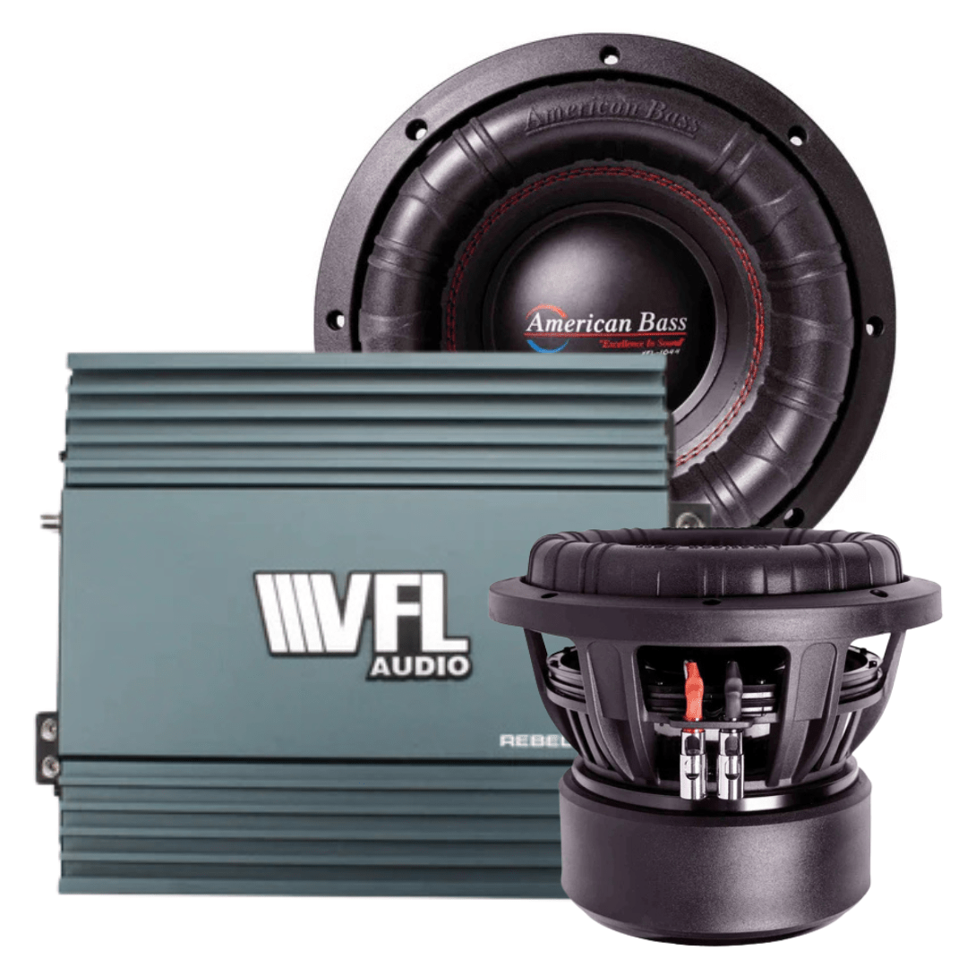 Big Bass Bundle — 2x XFL 10" Subwoofer + VFL REBEL-5000.1 Amplifier - American Bass Audio