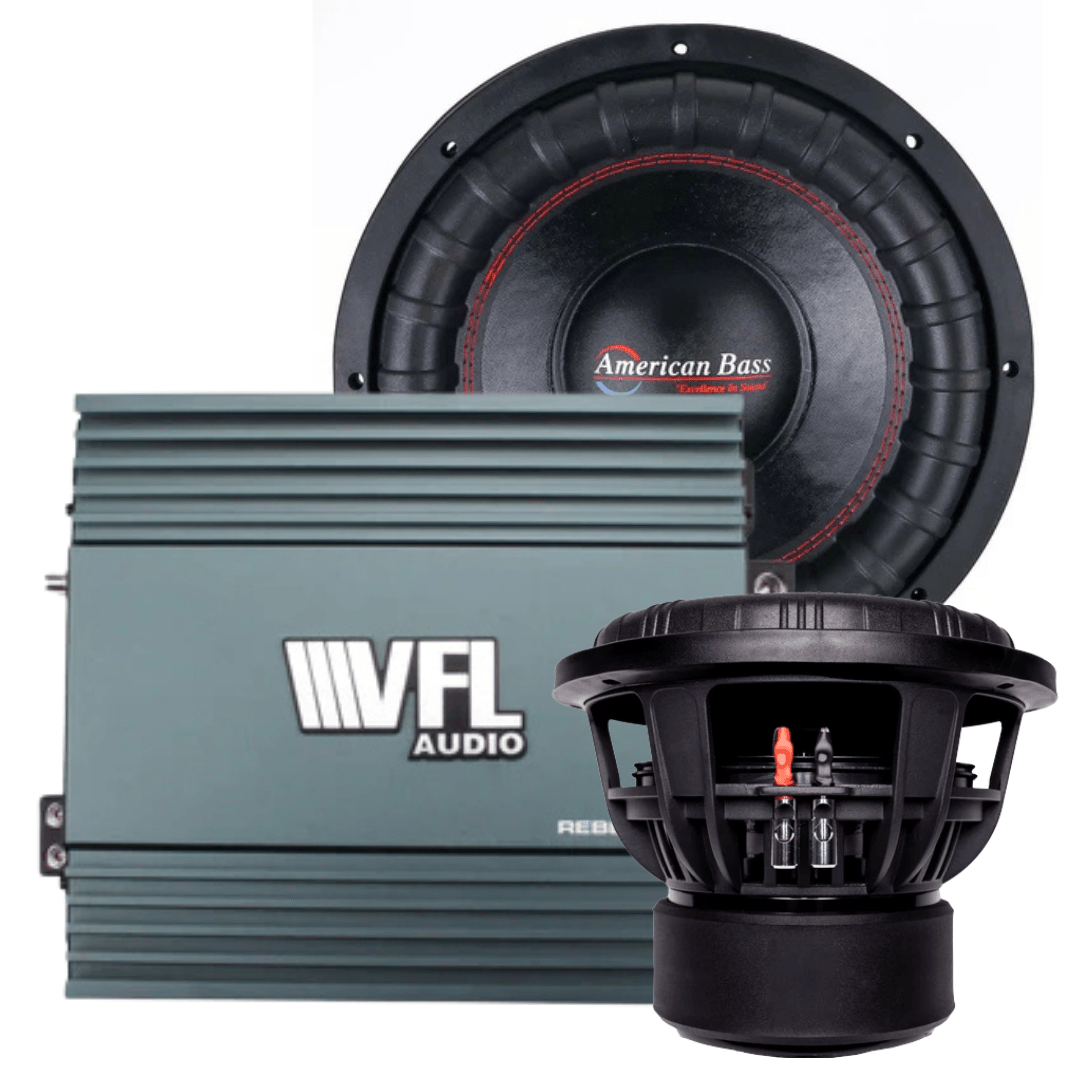 Big Bass Bundle — 2x XFL 12" Subwoofer + VFL REBEL-5000.1 Amplifier - American Bass Audio