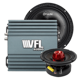 Biker Rebel Bundle — 2x Biker 6.5" Midrange + VFL Rebel REBEL-900.4 Amplifier - American Bass Audio