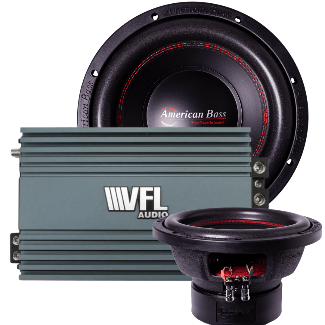 Ground Pound Bundle — 2x DX 10" Subwoofer + VFL Rebel REBEL-3000.1 Amplifier - American Bass Audio