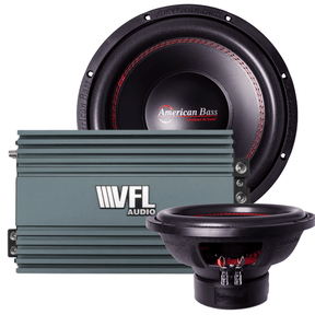 Ground Pound Bundle — 2x DX 12" Subwoofer + VFL Rebel REBEL-3000.1 Amplifier - American Bass Audio
