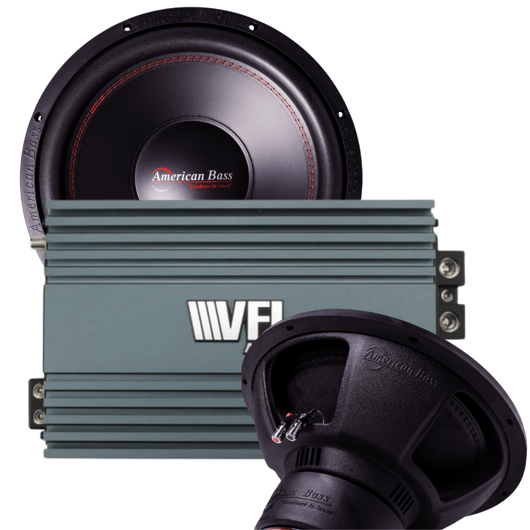 Ground Pound Bundle — 2x DX 15" Subwoofer + VFL Rebel REBEL-3000.1 Amplifier - American Bass Audio