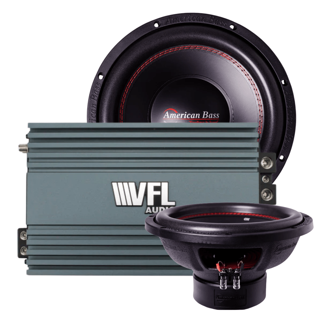 Ground Pound Bundle — 2x XO 12" Subwoofer + VFL Rebel REBEL-3000.1 Amplifier - American Bass Audio