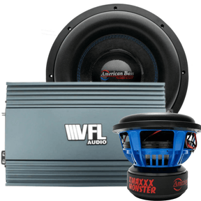 Monster Bass Bundle — 2x XMAXXX Monster 12" Subwoofer + VFL REBEL-8000.1 Amplifier - American Bass Audio