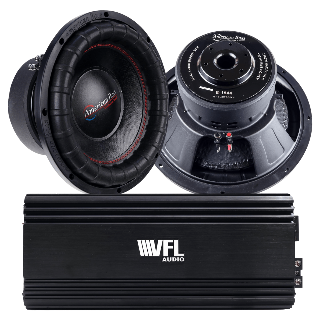 Power Pack: 2 Elite 1544 Subwoofers + VFL Stealth 5500.1D Amplifier - American Bass Audio