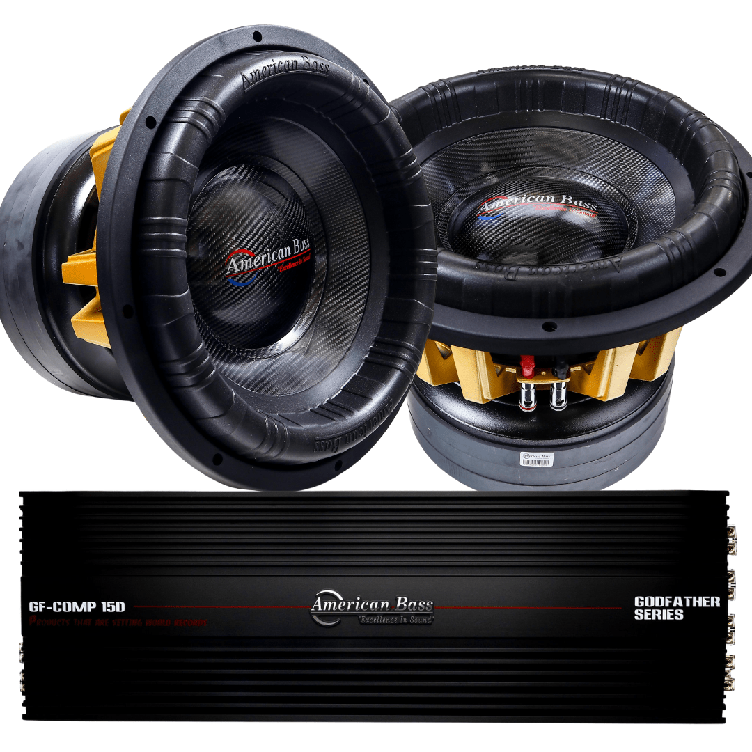 Power Pack: 2 King 15 Subwoofers + Godfather Comp 15D Amplifier - American Bass Audio