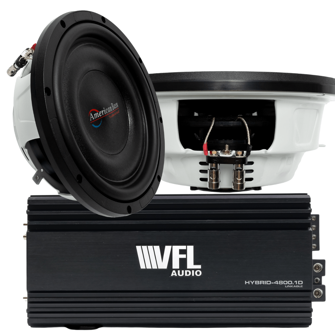 Power Pack: 2 Titanium 10 Slim Subwoofers + VFL Hybrid 4800.1 Amplifier - American Bass Audio