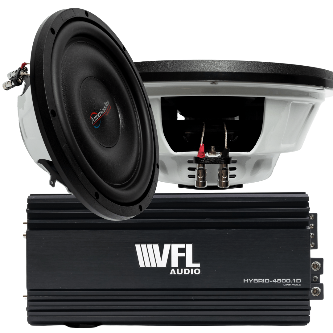 Power Pack: 2 Titanium 12 Slim Subwoofers + VFL Hybrid 4800.1 Amplifier - American Bass Audio