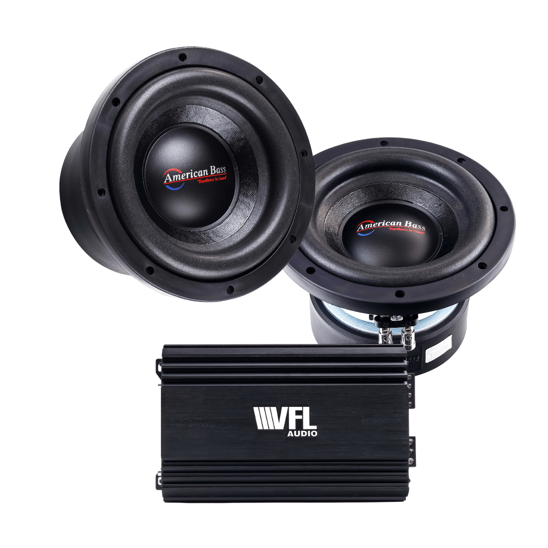 Power Pack: 2 XD 844 Subwoofers + VFL Stealth 3000.1D Amplifier - American Bass Audio