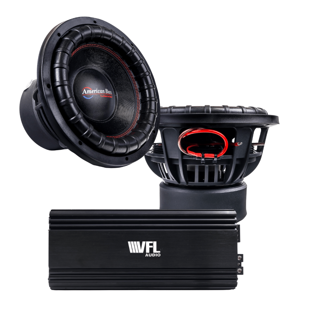 Power Pack: 2 XFL 12” Subwoofers + VFL Stealth 5500.1D Amplifier Bundle - American Bass Audio