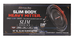 SL 10″ Car Subwoofer | 300 Watts RMS | Single Voice Coil 4 Ohm (Shallow Mount) - American Bass Audio