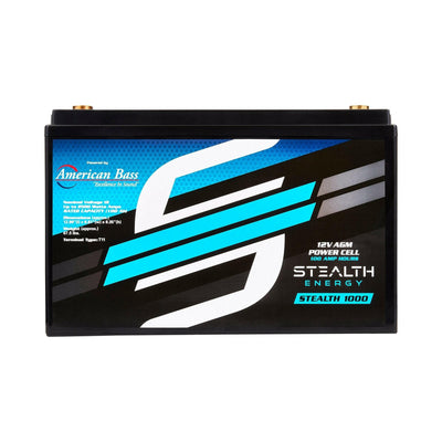 ST-1000 American Bass Audio Stealth 1000 | 100Ah AGM Battery | Maintenance-Free, Sealed Power for Car Audio & More