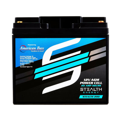 ST-200 American Bass Audio Stealth 200 | 20Ah AGM Battery | Maintenance-Free, Sealed Power for Car Audio & More