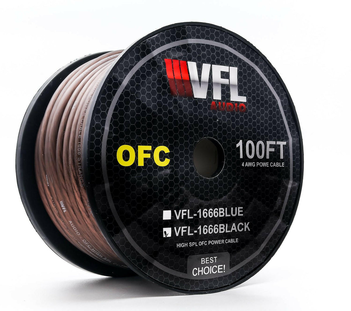 VFL 4 Gauge OFC Wire Oxygen-Free Copper Car Audio Power Wire 100ft Roll ...