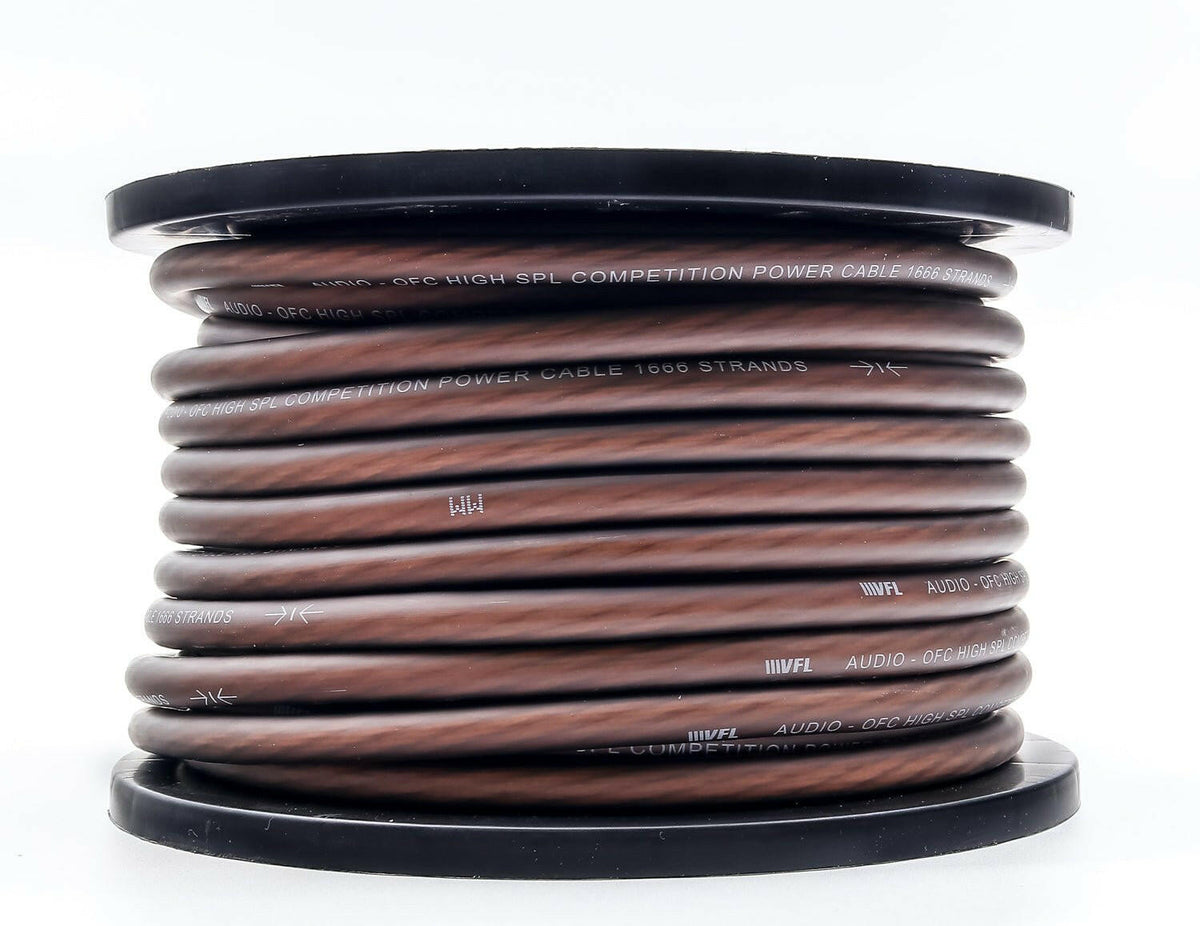 VFL 4 Gauge OFC Wire Oxygen-Free Copper Car Audio Power Wire 100ft Roll ...